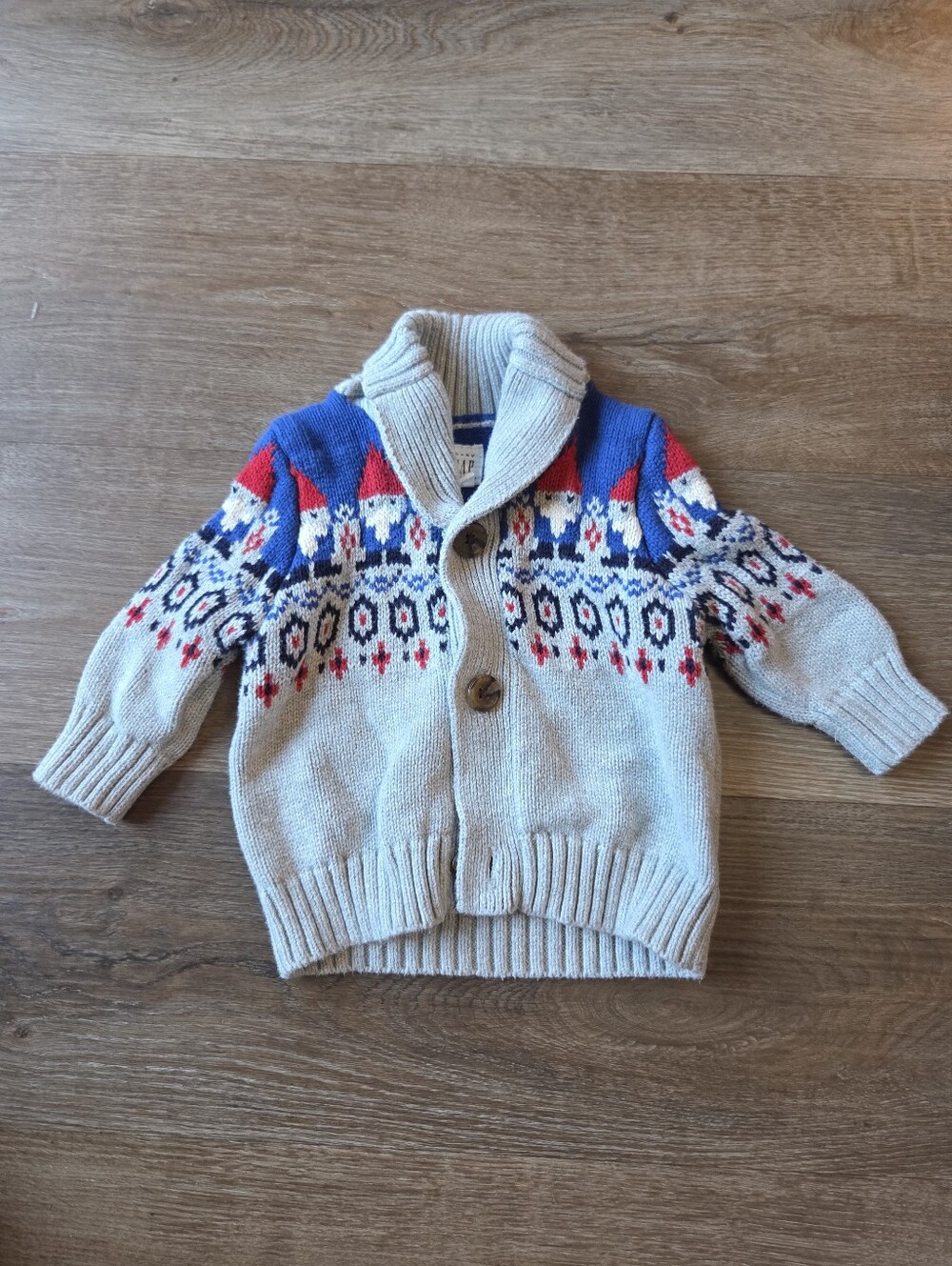 Baby Gap Boys Gnome Collared Cardigan Sweater Holiday size  0-3M